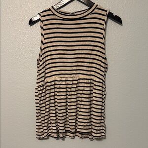 Maurices Black and Tan Striped Tank Top